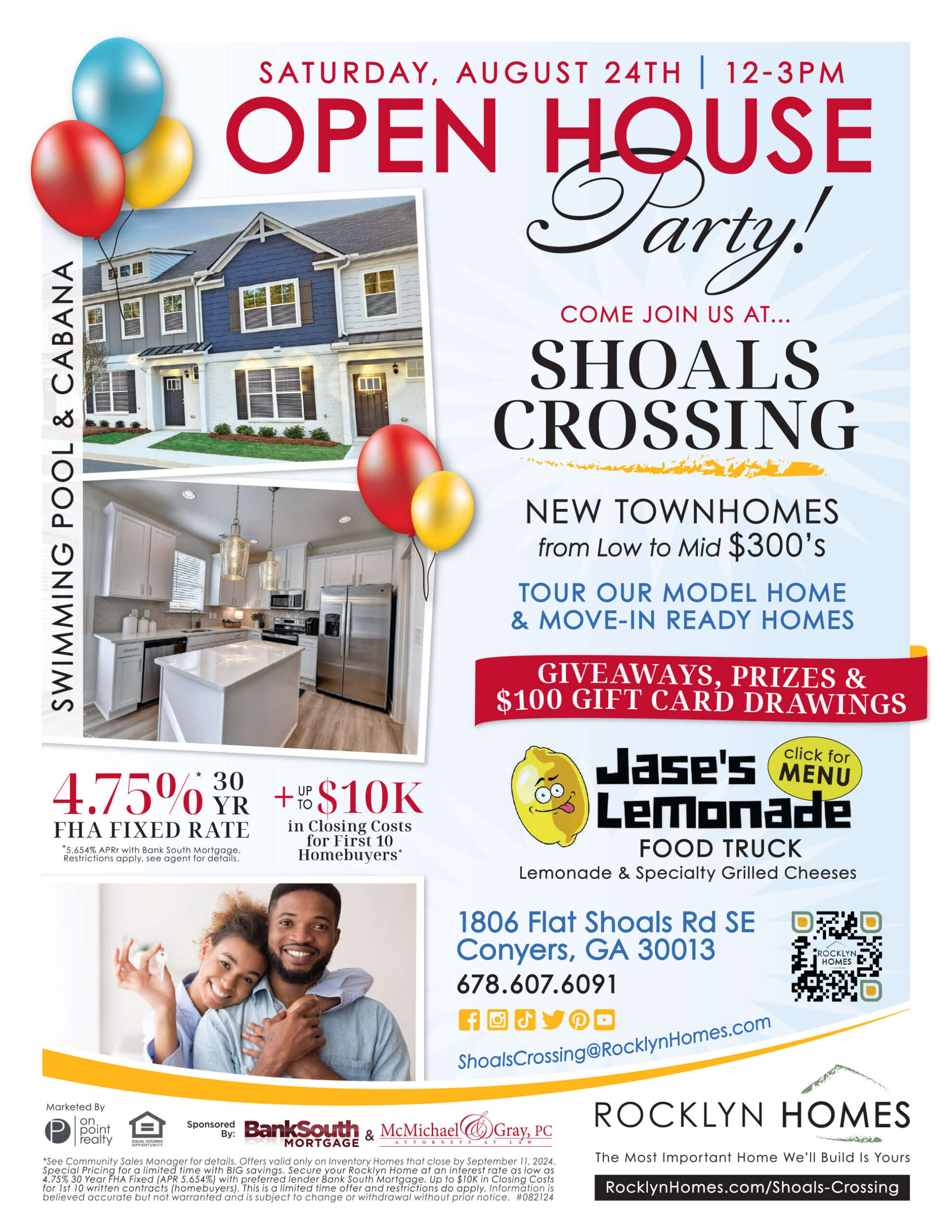 OPEN HOUSE This Weekend at Shoals Crossing – Saturday, August 24th 12-3 PM